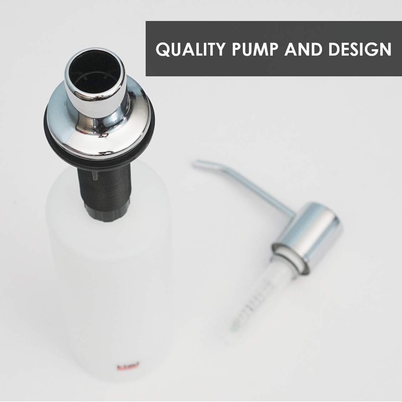 Soap Dispenser for Kitchen Sink (Chrome), Built in Soap Dispenser,