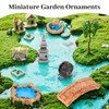 TENALIC 12 Pieces Miniature Garden Accessories, Mini Bridge Lighthouse Water