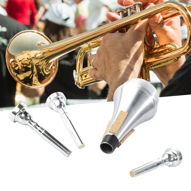Trumpet Mouthpiece Mute Set 3C 5C 7C Practice Silencer Combination