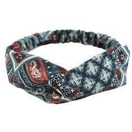 scicent Head Bands Adult Women Elastic Hair Bands Fashion Headband Boho Fabric Twist Knot Headband Plain Print Head Scarfs Hair Accessaies for Girls, 06