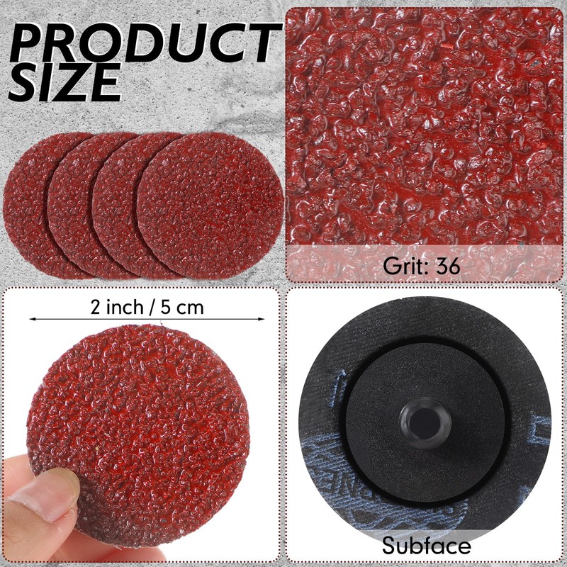 Dansib 300 Pcs 2 Inch Sanding Discs 36 Grit Roll