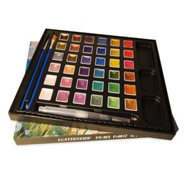 2ml Large Capacity Metallic Watercolor Paint Set, 36/60/84 Color Metallic/Pearlescent/Glitter/Color Shifting/Shimmer Water Color Paint for Adult Kids with 2 Paintbrushes(36colors)