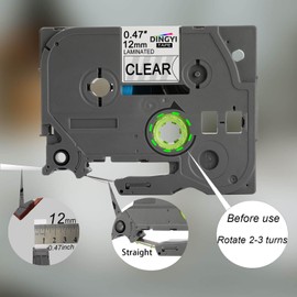 DINGYI Label Printer Tape Compatible with Brother 12mm 0.47Inch Label Maker Tape Black on Clear,Replacement for P Touch Tze-231 PT-D210 H110 D220 D410 D600, 5-Pack