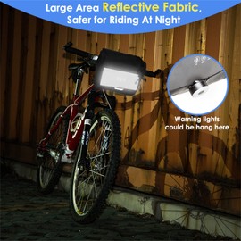 WOTOW Bike Front Handlebar Bag - Large Reflective Bicycle Handlebar Basket Bags Waterproof Storage Pannier for Bike Touchable Transparent Phone Holder Pouch for Men Women Road MTB Outdoor Cycling