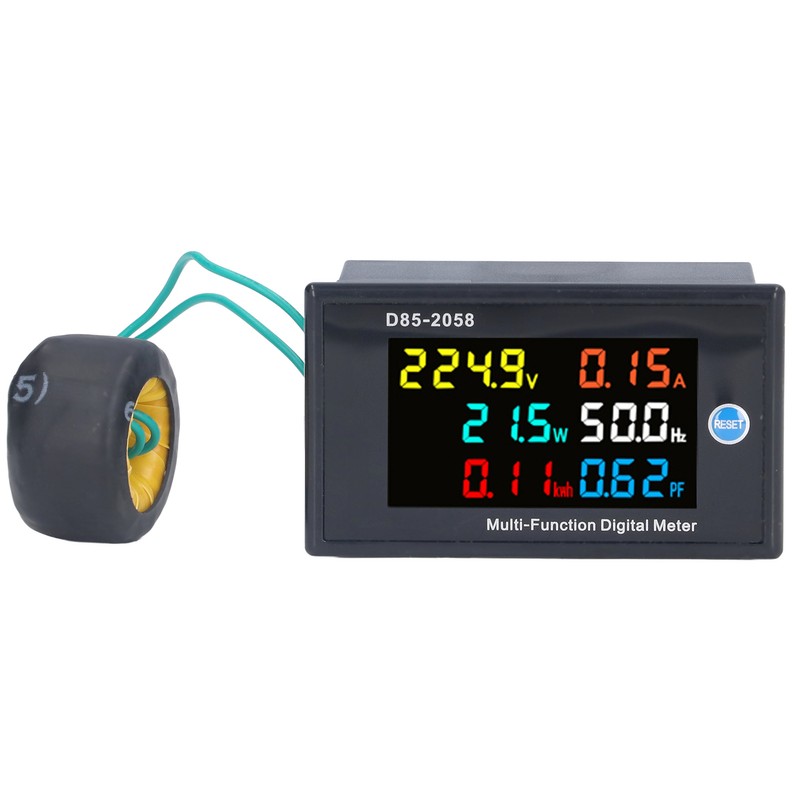 Power Monitor Single Phase LCD Digital Display Voltage Current Meter