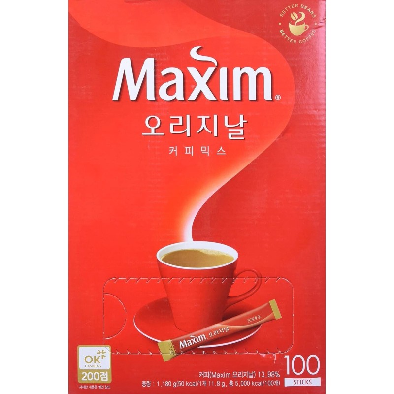 Maxim Original Coffee Mix - One Box, 100 Sticks