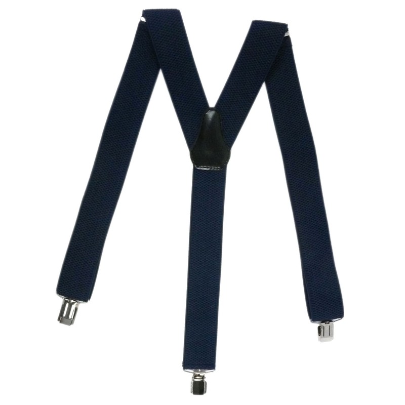 Men's fully adjustable Clip on Braces/Suspenders, 3.5cm - Navy Blue