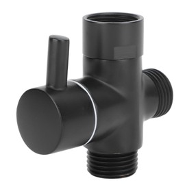 Shower Arm Diverter Valve Shower Head Diverter Valve G 1/2 Bathroom Shower System Replacement Part Hot Cold Water Controller Black