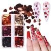 KTAABTR Valentines Nail Glitter 6 Grids Heart Nail Art Sequins