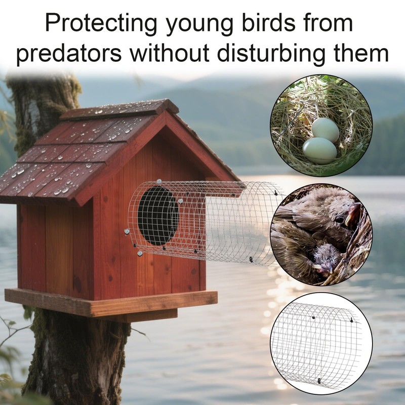 Gosknor 2pcs Bluebird House Predator Guard, Stainless Steel Bird House