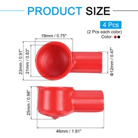 MECCANIXITY Battery Terminal Cover, 2 Pcs Battery Terminal Protector Truck Battery Terminal Cover Positive Negative Poles Stud Covers L12-22-46mm for Car Accessories Truck Marine Boat