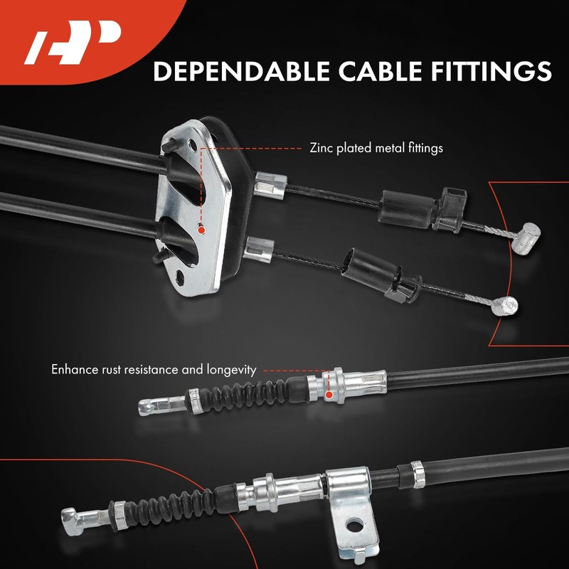 A-Premium Rear Driver & Passenger Side Parking Brake Cable Assembly