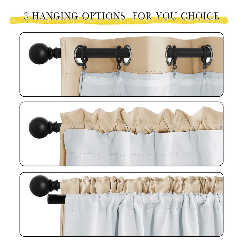 NICETOWN Blackout Curtain Liners for 95" Curtains - Black Out