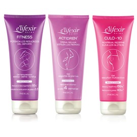 Elifexir 3 Pack Fitness + Actidren + Push Up 10 | Reducing and Firming Creams | Help Stylus Your Body | 3 x 200 ml