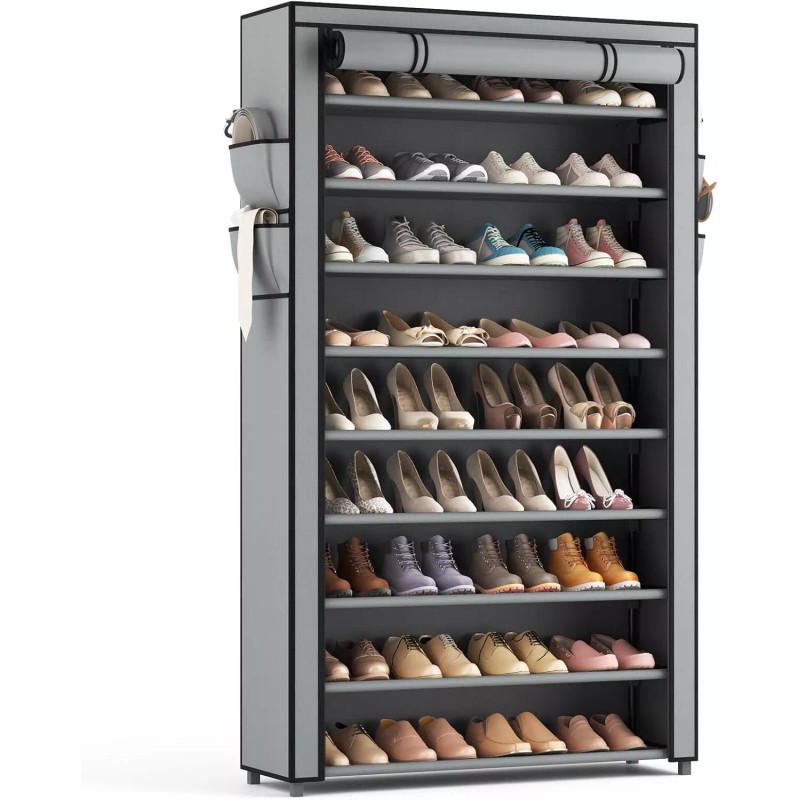 LANTEFUL 10-Tier Shoe Rack Organizer 40 Pair Tall Shoe Shelf