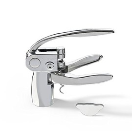 Vinturi Lever Wine Opener Set made of Premium Chrome Wine Corkscrew with Replacement Spiral and Foil Cutter with Sleek, Durable Die-Cast Metal Design