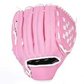 GROOFOO Baseball Glove and Ball for Kids/Youth/Adults Softball Teeball Training, Left Hand Glove with Soft Ball Set- 9.5" Pink