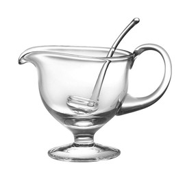 Barski- Glass - Gravy Boat with Ladle - Gravy is 8.5" L - 5"H - Ladle is 5.5"L - 12.5 oz - Handmade Glass - Made in Europe