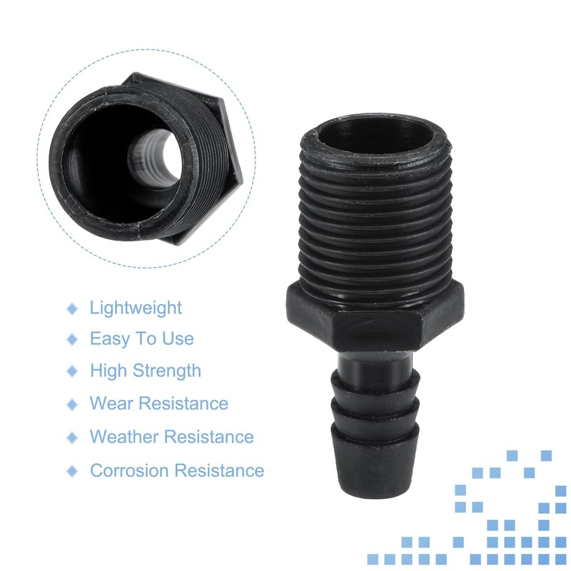 sourcing map Plastic Pipe Fitting 3/8 Inch Barb External Diameter