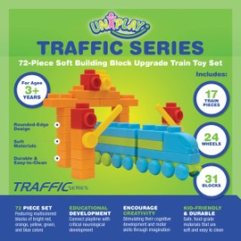 UNiPLAY Train Set Building Block Toy for Cognitive Development, Motor Skills, Sensory Learning, Educational Toy for 3 Years Old and Up (72 Piece-Set)