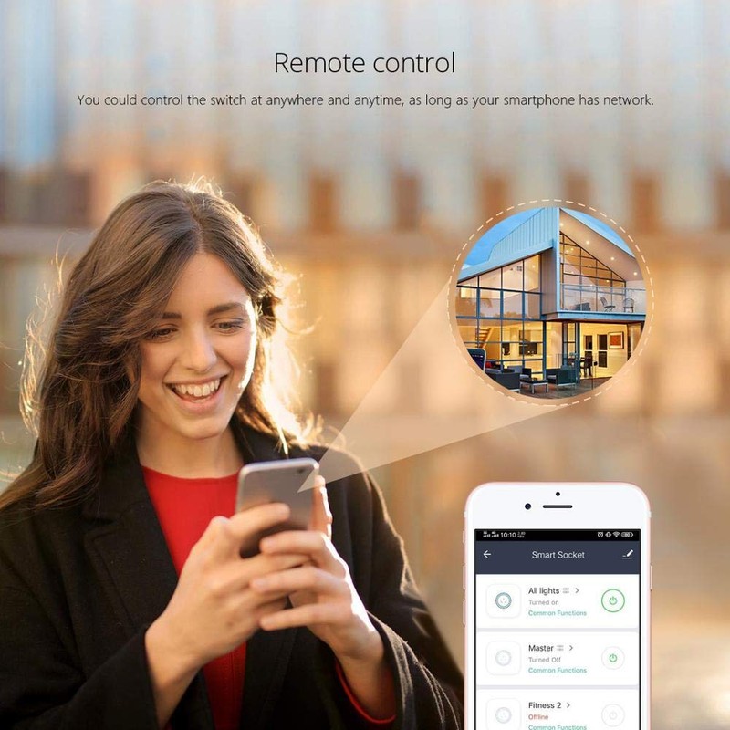 WiFi Smart Plug Outlet Compatible with Alexa,Google Assistant,App and Voice