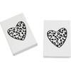 2 x 45mm 'Leopard Print Heart' Erasers/Rubbers (ER00027695)