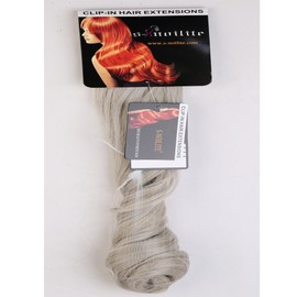 Real Fashion 17-26 inches Straight Curly Clip in Hair Extensions 3/4 Full Head Instant One Piece Full Head Hairpiece 24"-Curly, Ash Blonde mix Silver Grey