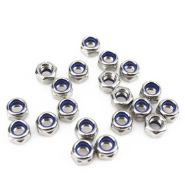 Gad2go 20 Pieces M8 Nyloc Nuts 8 mm Locking Nuts 304 Stainless Steel Hex Nylon Insert Lock Nut for Screw Bolt