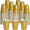 cssopenss 120 pcs 12 oz Gold plastic cups gold plastic