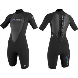 O'Neill Wetsuits Womens 2 mm Reactor Short Sleeve Spring Suit, Black, 10
