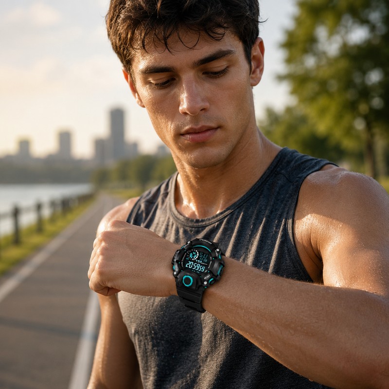 Digital Sports Wristwatch for Outdoor Play - Large Dial, Luminous,