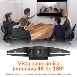 Innex C831 180° Panorama 4K Webcam con micrófono, Seguimiento Facial de IA para Windows, Mac, Plug and Play, cámara de conferencias con ángulo de visi