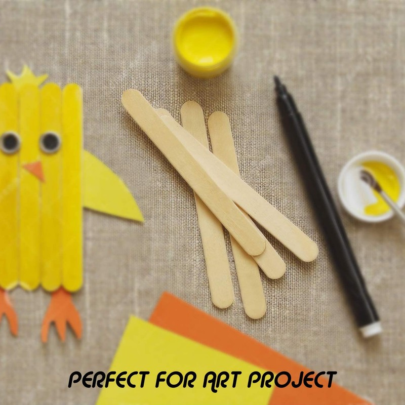 Magicfly 1000pcs Popsicle Sticks, Natural Wooden Food Grade Craft Sticks,