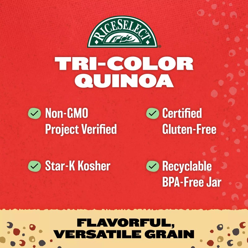 RiceSelect Tri Color Quinoa Blend 22 Ounce Gluten Free Non