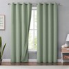 Melodieux Green Linen Blackout Curtains 63 Inch Length for Bedroom,