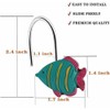 Fish-Shaped Shower Curtain Hooks 12-Pack, Underwater-Themed Bathroom Decor