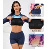 Halcurt Women's Built in Bra Rash Guard Long Sleeve Swimwear