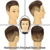 Czrleaty Mannequin Head Human Hair for Hair Styling Barber Mannequin