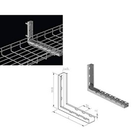 Kable Kontrol L Type Bracket – 6” Width - Wire Mesh Tray Cable Management Rack Cords Organizer Cable Basket, Zinc Plated Steel NEC Approved for Network, Fiber Optic, Cabling Accessory