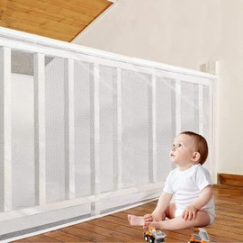 Balcony Safety Net ZUKENON 10 X 2.5ft Balcony Banister Rail Balcony Pet Guard Safety Mesh Net for Indoor & Outdoor (White)