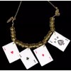 Team-Zebra Funky 4-ACES PLAYING CARDS NECKLACE-Fun Casino Poker Lucky Charm