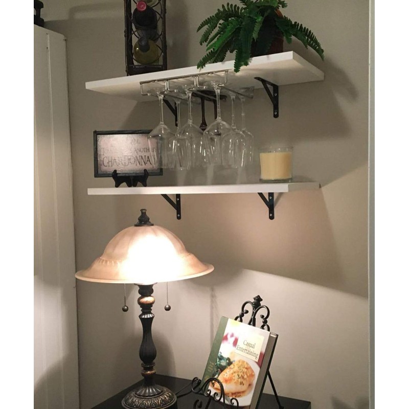LuckIn 8-Pack Heavy Duty Shelf Bracket, 18 Inch Wall Shelf