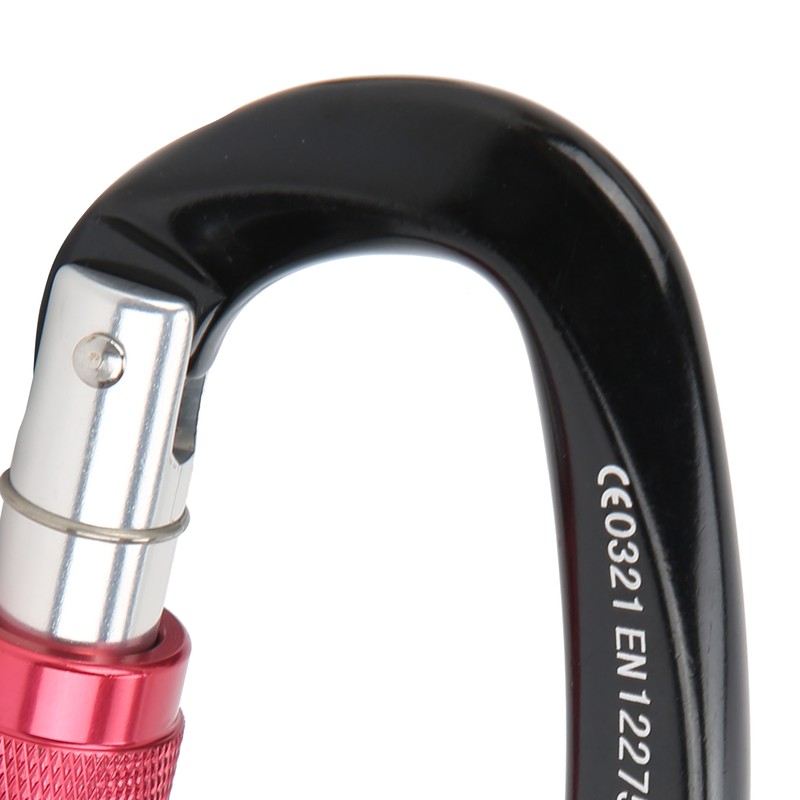 Mountaineering D Locking Carabiner Clips Alloy Heavy Duty Carabiner for