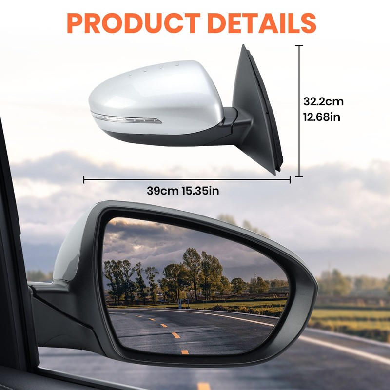 MOFOAP Passenger Side Mirror Compatible with 2014 2015 Kia Optima