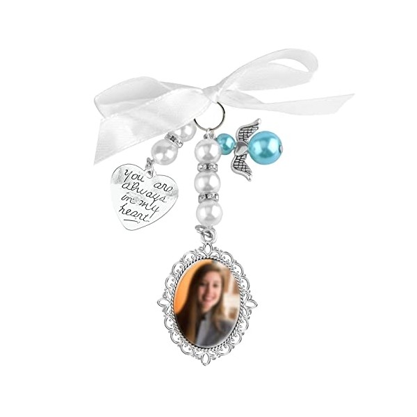 SAVITA 1pc Wedding Bouquet Photo Charm with 1pc Oval Glass