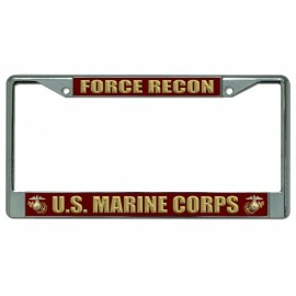 force recon usmc marine corps military insignia logo license plate usa made