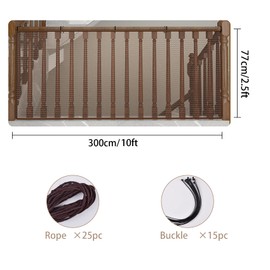Child Safety Net - 10ft x2.5ft, Banister Guard for Baby, Rail Balcony Banister Stair Safety Net for Kids Toys Pets, Safe for Indoor Outdoor Patios or Balcony Use