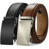 Ratchet Belts for Men 2 Pack - 1 3/8" Leather
