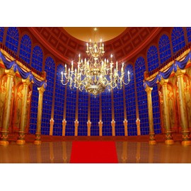 DePhoto 7x5FT Castle Palace Backdrop Beast's Palace Background for Girls Princess Birthday Party Decoration Photoshoot Photo Props Vinyl