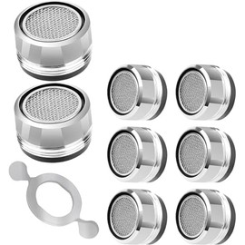 App Life M24 Flow Regulator for Bathroom and Kitchen Sink - 6 Filters Made of Stainless Steel and ABS with Seals and Chrome Plated Key, Silver